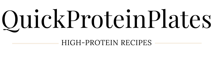 Quick Protein Plates minimalist food blog logo in black